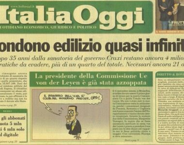 Italia Oggi - prima pagina 7.11.19